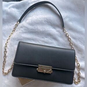 MICHAEL KORS CECE MEDIUM FLAP LEATHER SHOULDER CROSSBODY BAG